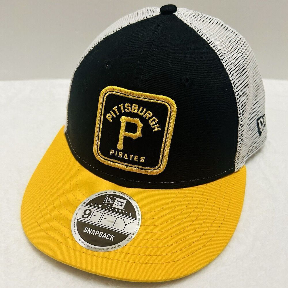 New Era Pittsburgh Pirates Squared Low‎ 9FIFTY Snapback Hat Adjustable Black